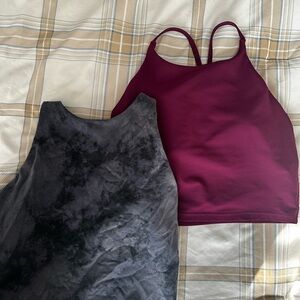 Old Navy Black and Burgundy Active Tops ( 2 sets together)